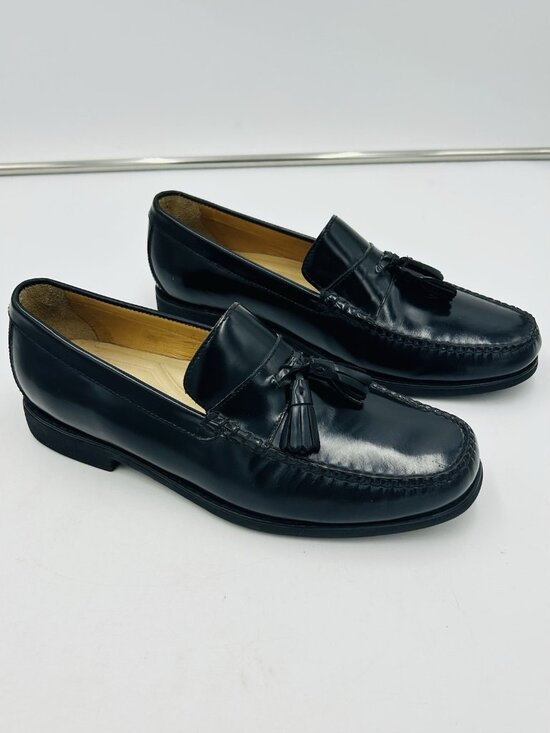 Johnston & Murphy Mens Hayes Tassel Loafer Shoes Black Leather Sz 8M Sheepskin main image 7